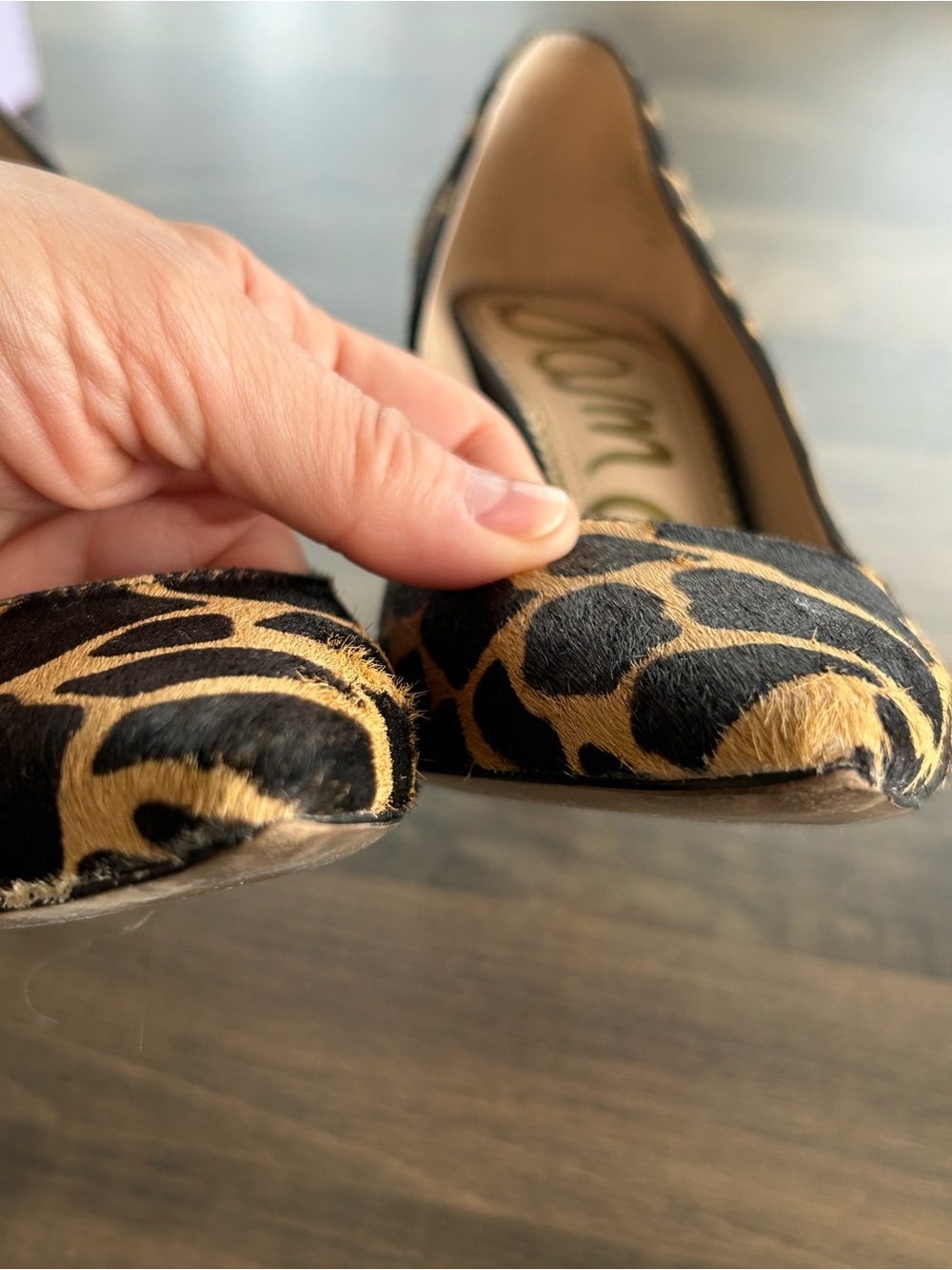 🐆🐆Sam Edelman Leopard Print Pointed Toe Pumps - Dark Chocolate & Tan🐆🐆 - Picture 7 of 10